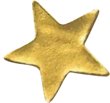 Decorative gold star sticker